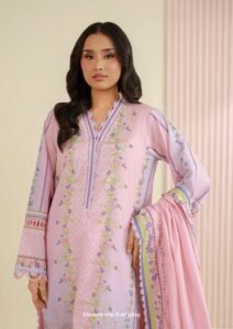 Pink Digital Printed Slub Lawn 3 Piece Unstitched Suit